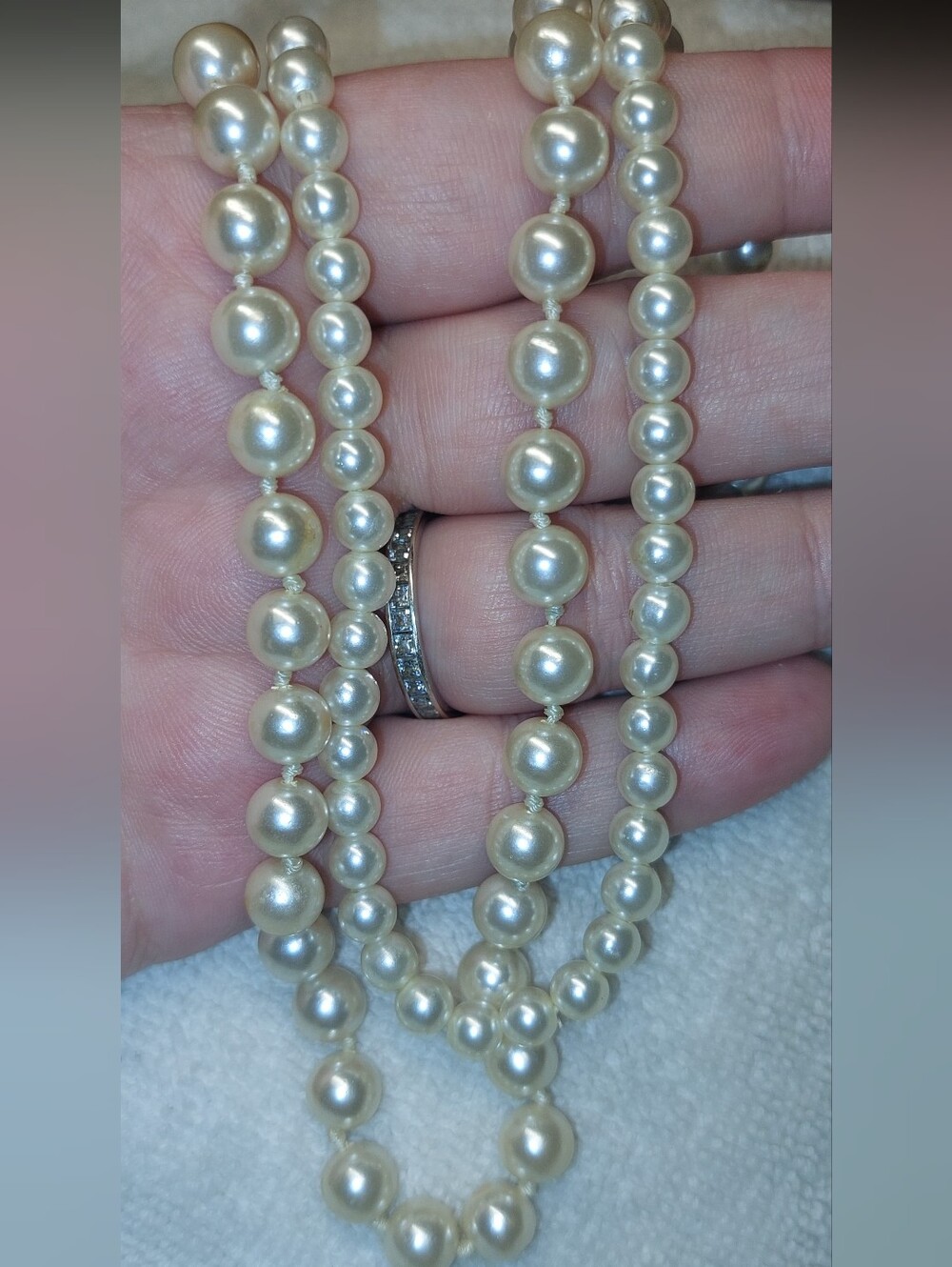 Set Of 2 Classic Ivory Faux Pearl Necklaces - Elegant Women Jewelry